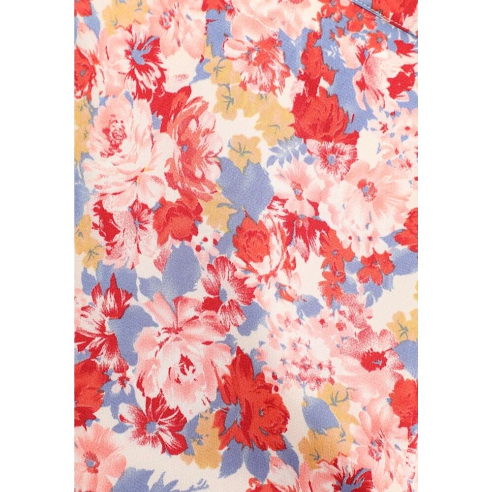 Lulus Floral Midi Skirt Small High Waisted Slit Summer Spring NWOT - Picture 3 of 10